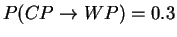 $P(CP\rightarrow WP)=0.3$