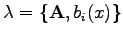 $ \lambda=\{ \mathbf A , b_i(x) \}$